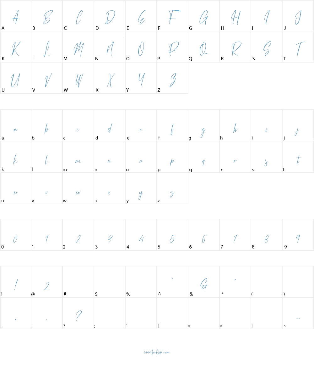 White Pen Font Character